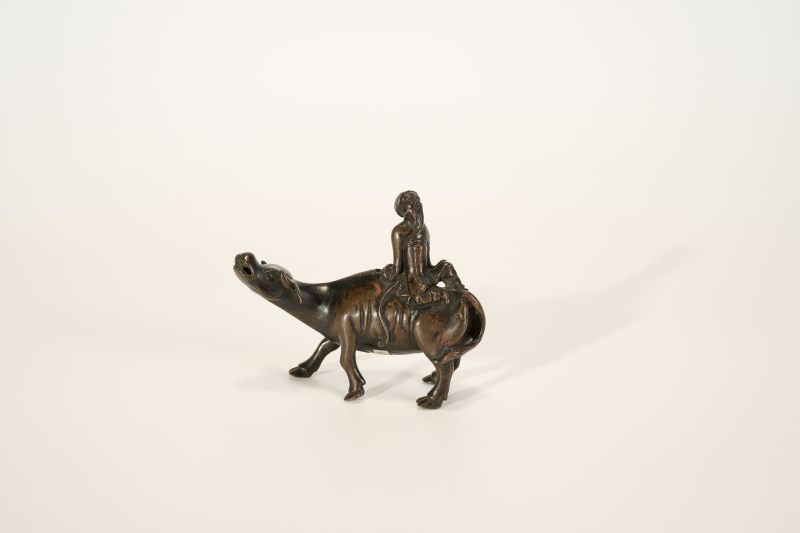 Lot900 明 铜老子骑牛摆件 - 图2