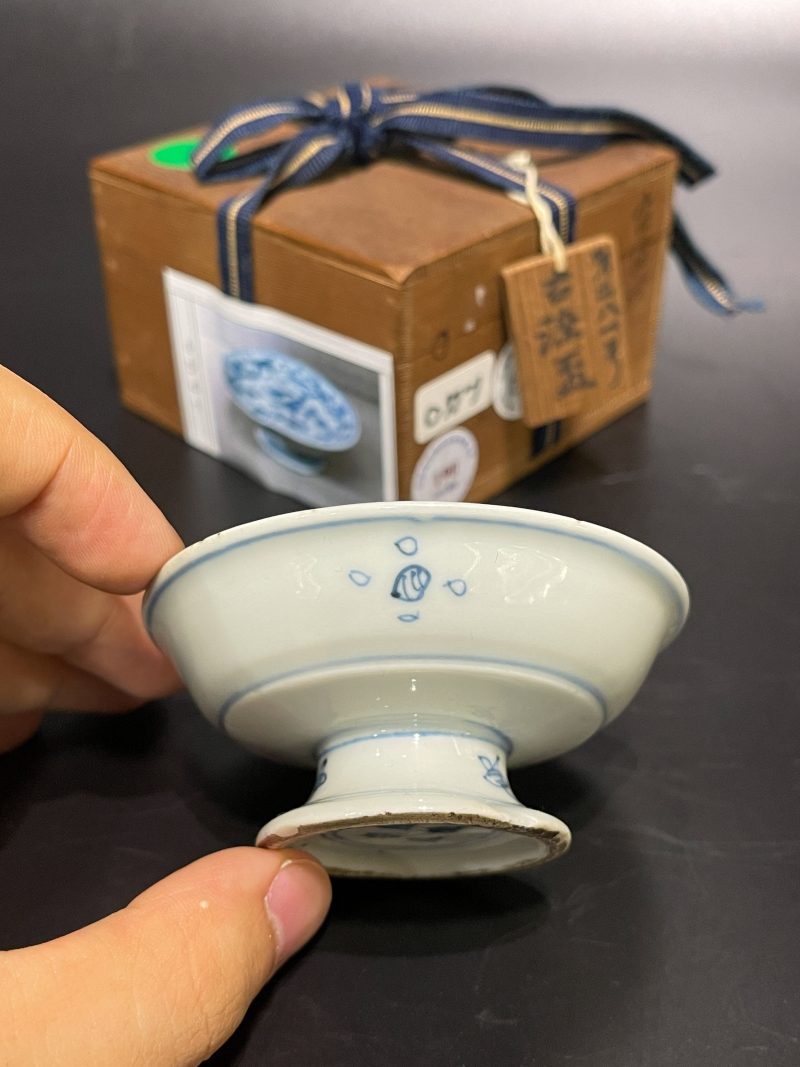 明天启 青花杂宝纹小高足盘 - 图6