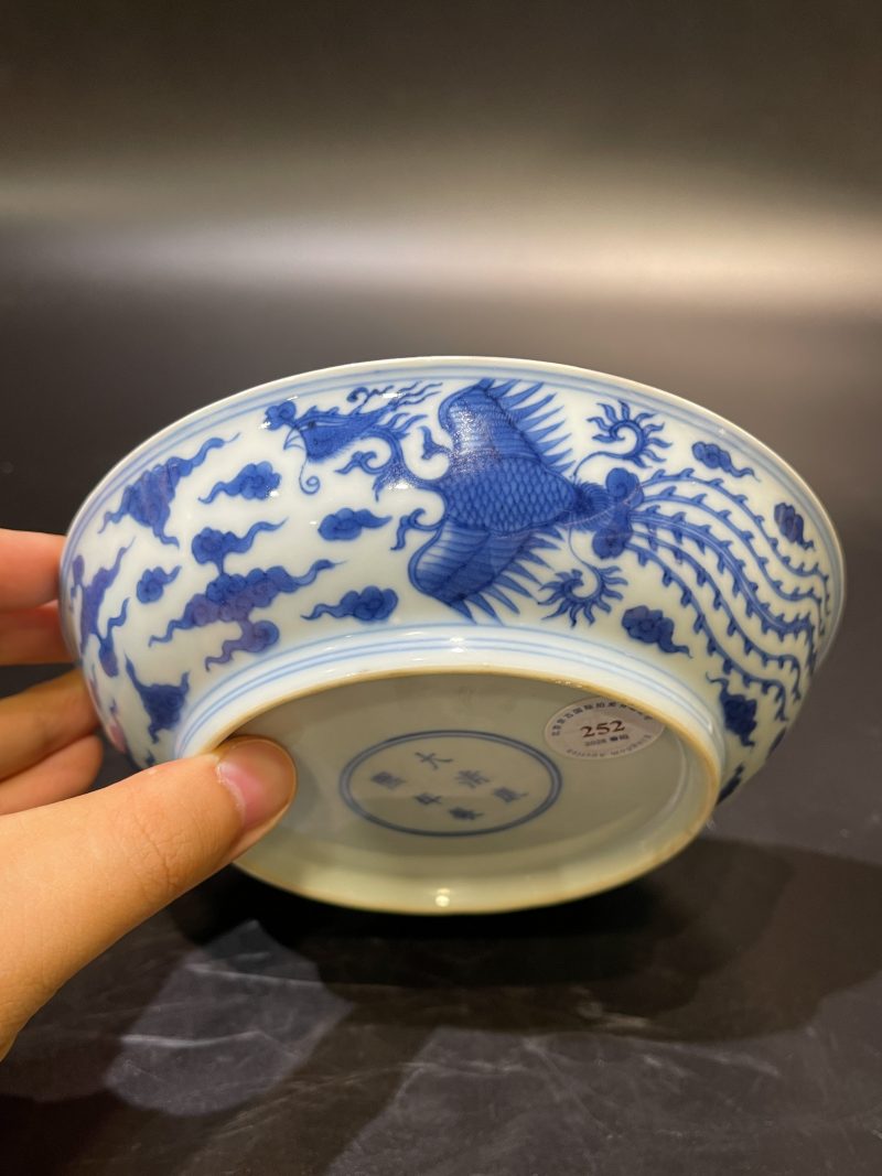 清康熙 青花龙凤纹盘 - 图5