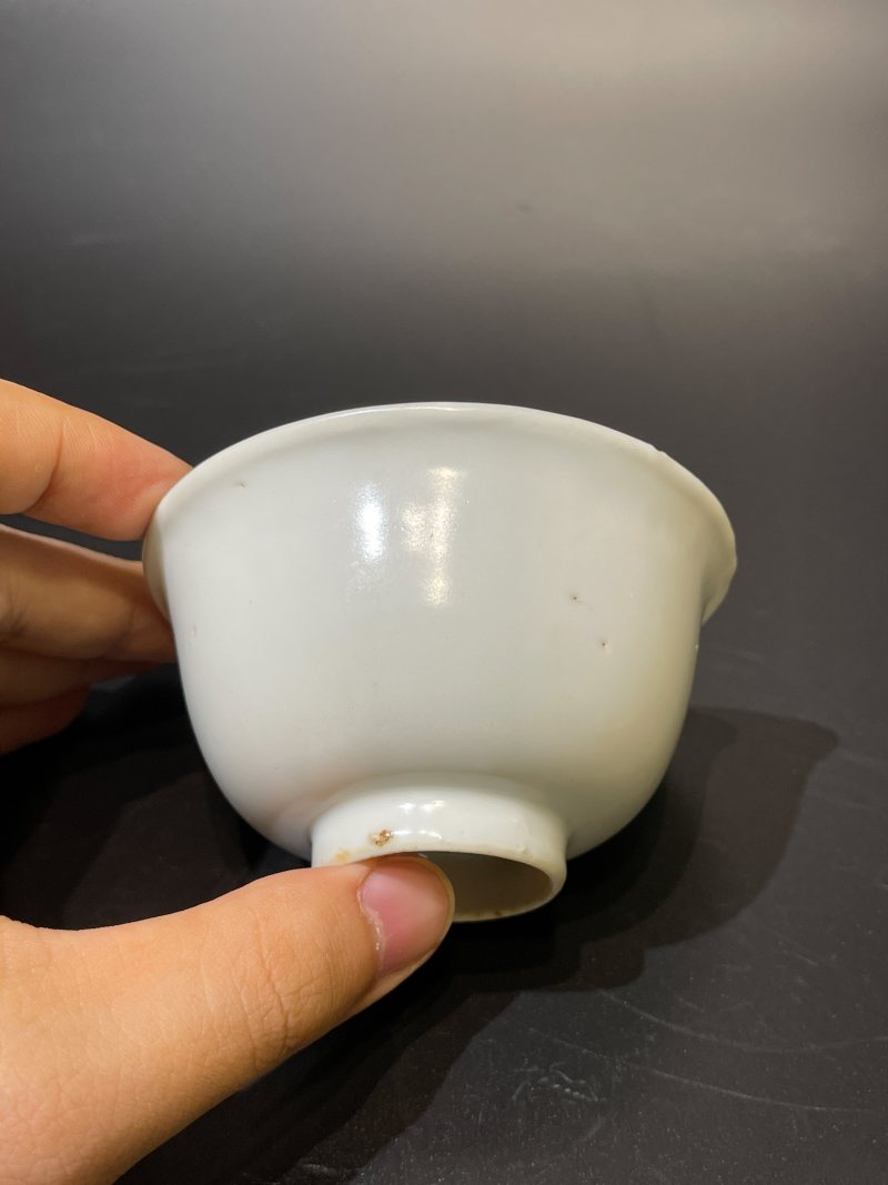 明早期 白釉茶圆 - 图3