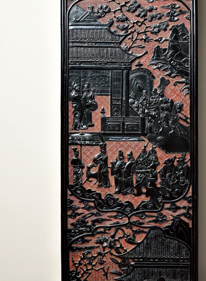 明早期 金黄地剔黑郭子仪祝寿长方盒 - 图2