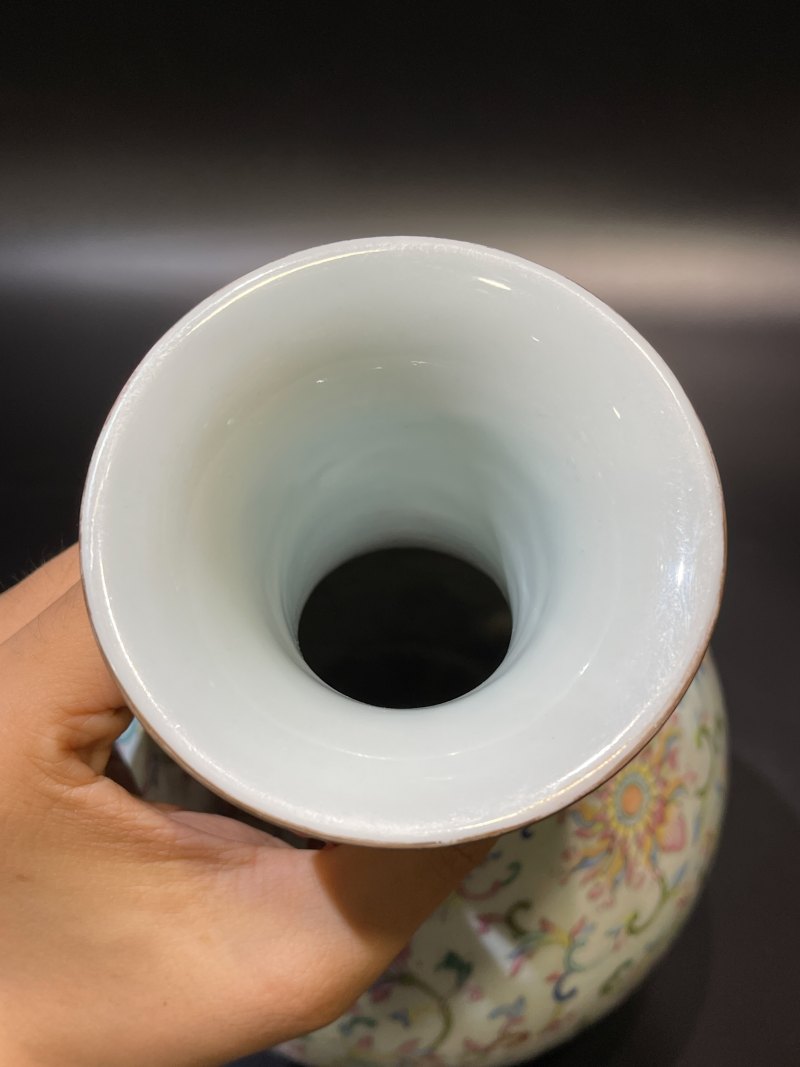 清道光 洋彩吉庆有余纹双如意耳瓶 - 图16