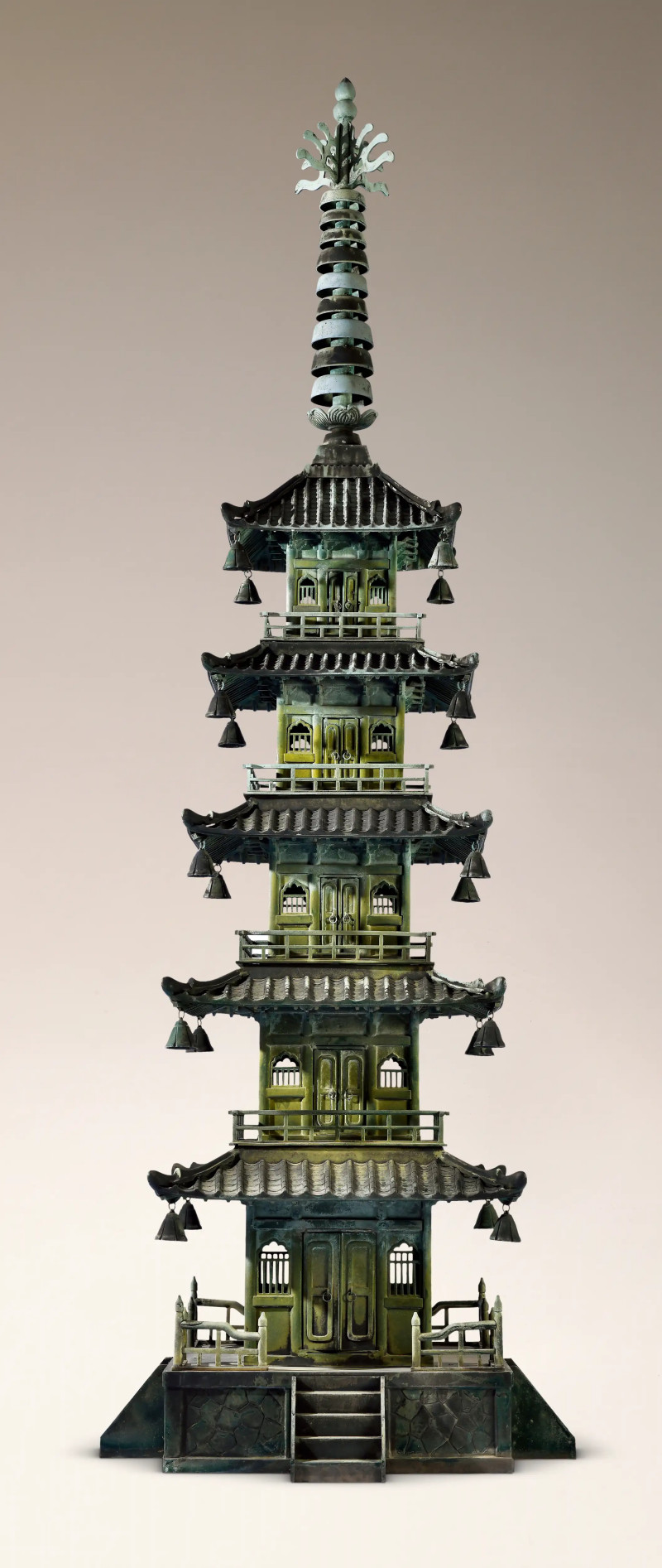 十八世纪 铜五层佛塔一套