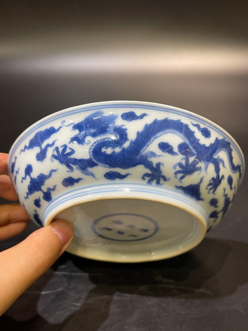 清康熙 青花龙凤纹盘 - 图8