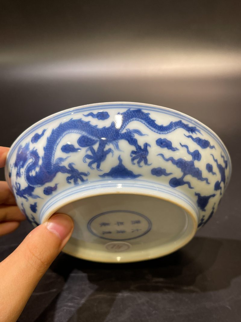 清康熙 青花龙凤纹盘 - 图9