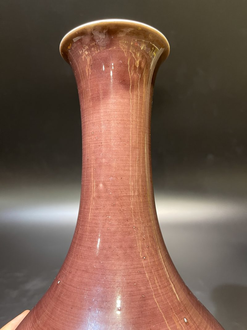 清道光 茄皮紫釉橄榄瓶 - 图6