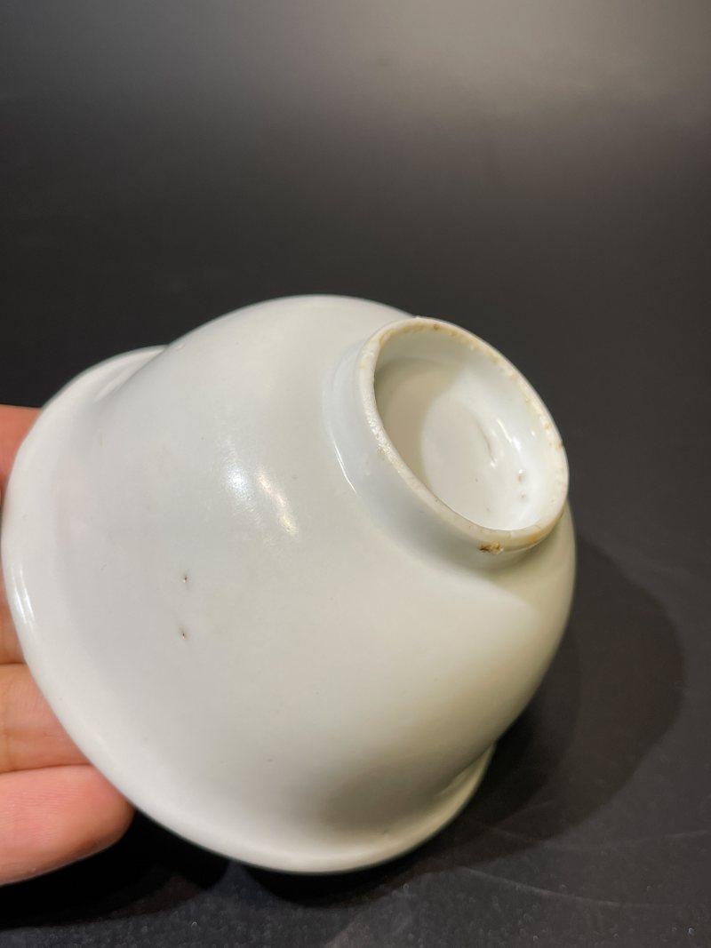 明早期 白釉茶圆 - 图8