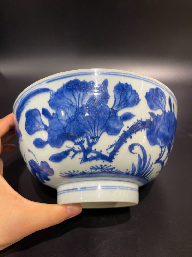 清康熙 青花锦鸡牡丹纹大碗 - 图11