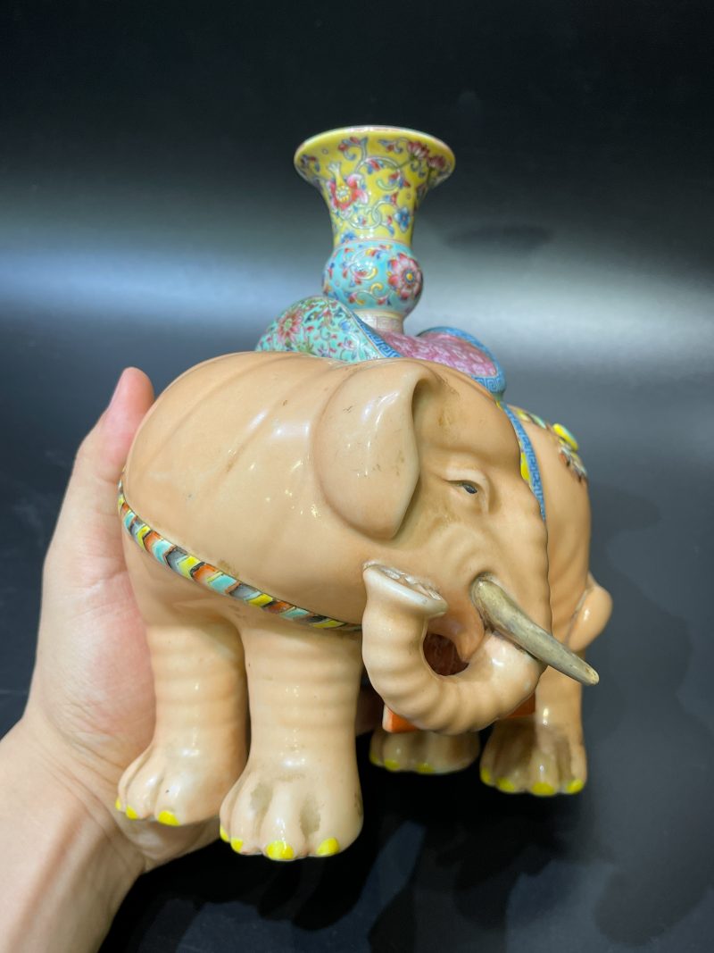 清 粉彩太平有象摆件 - 图4