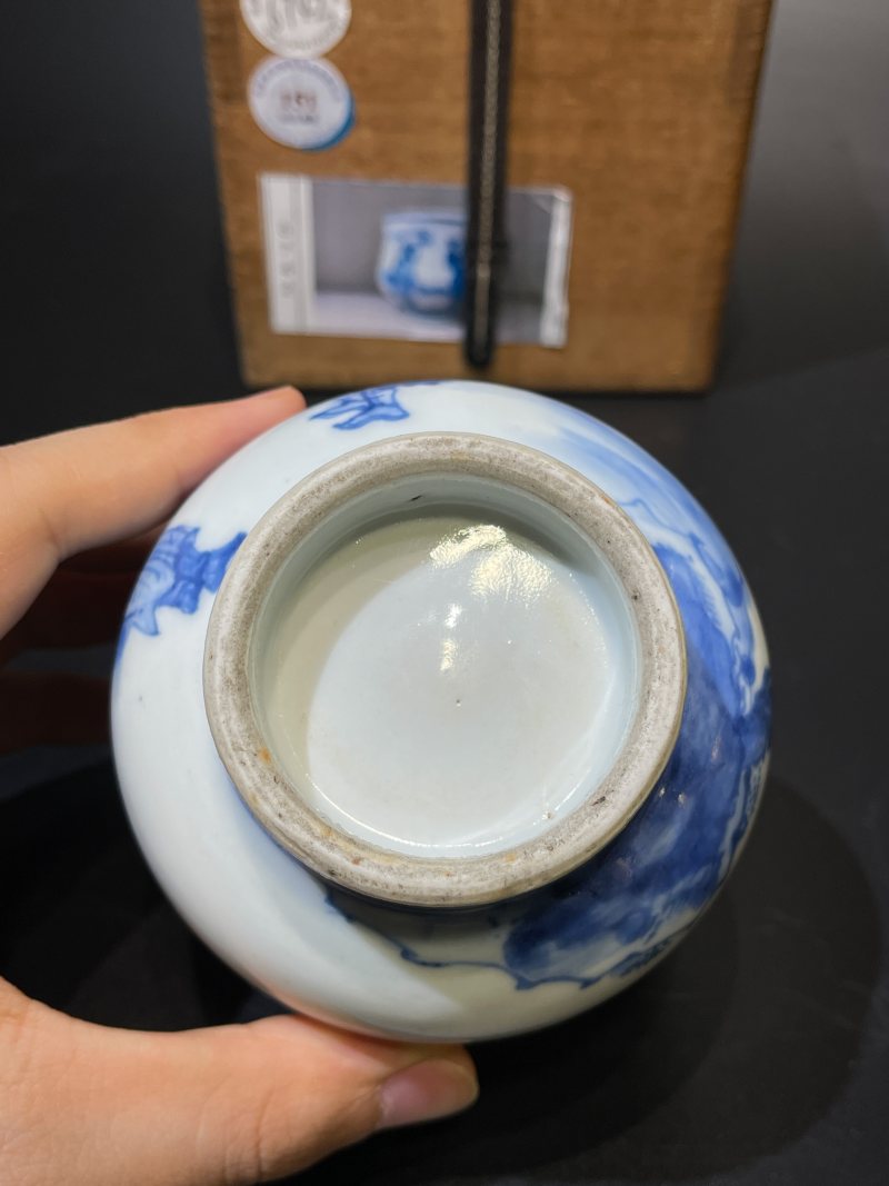 明晚期 青花射猎图觯式琴炉 - 图11