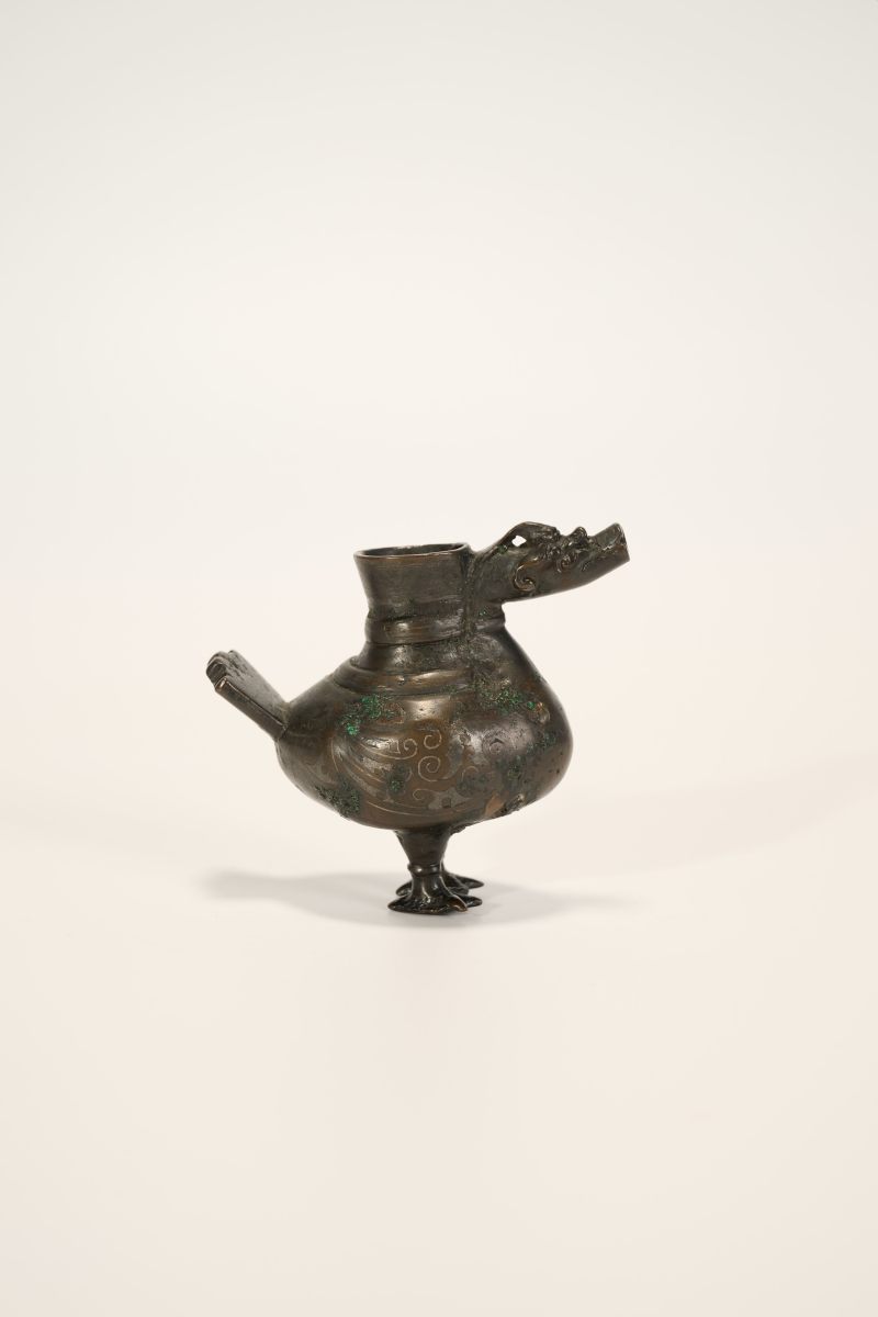 Lot959 明 铜嵌银天鸡尊 - 图4