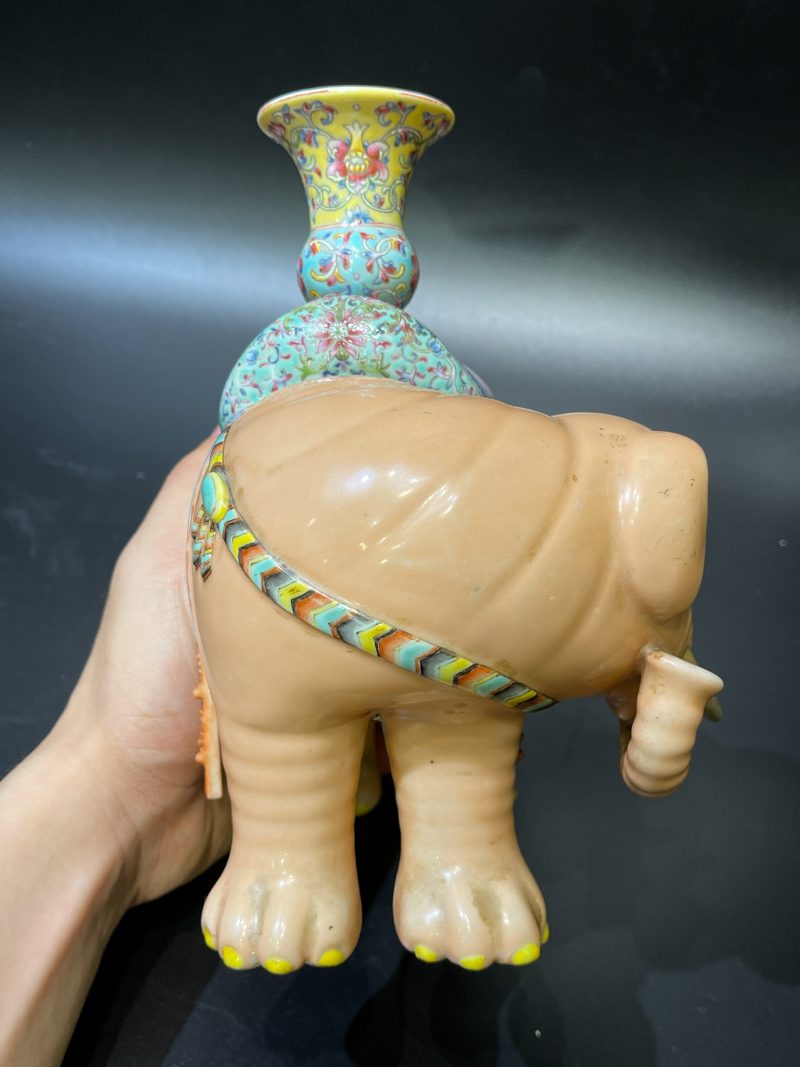 清 粉彩太平有象摆件 - 图5