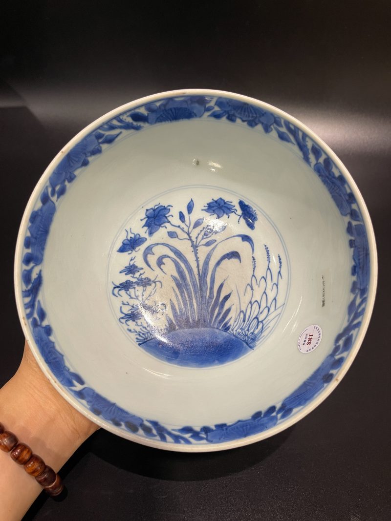 清康熙 青花锦鸡牡丹纹大碗 - 图13