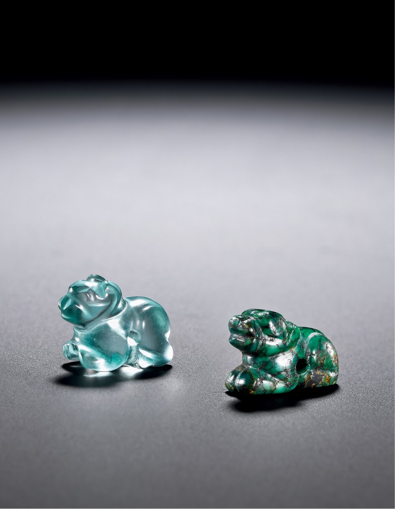 明 宝石瑞兽一组两件