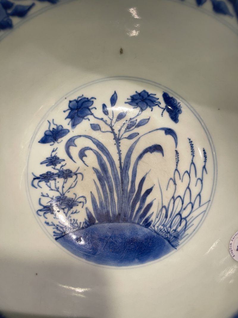清康熙 青花锦鸡牡丹纹大碗 - 图14