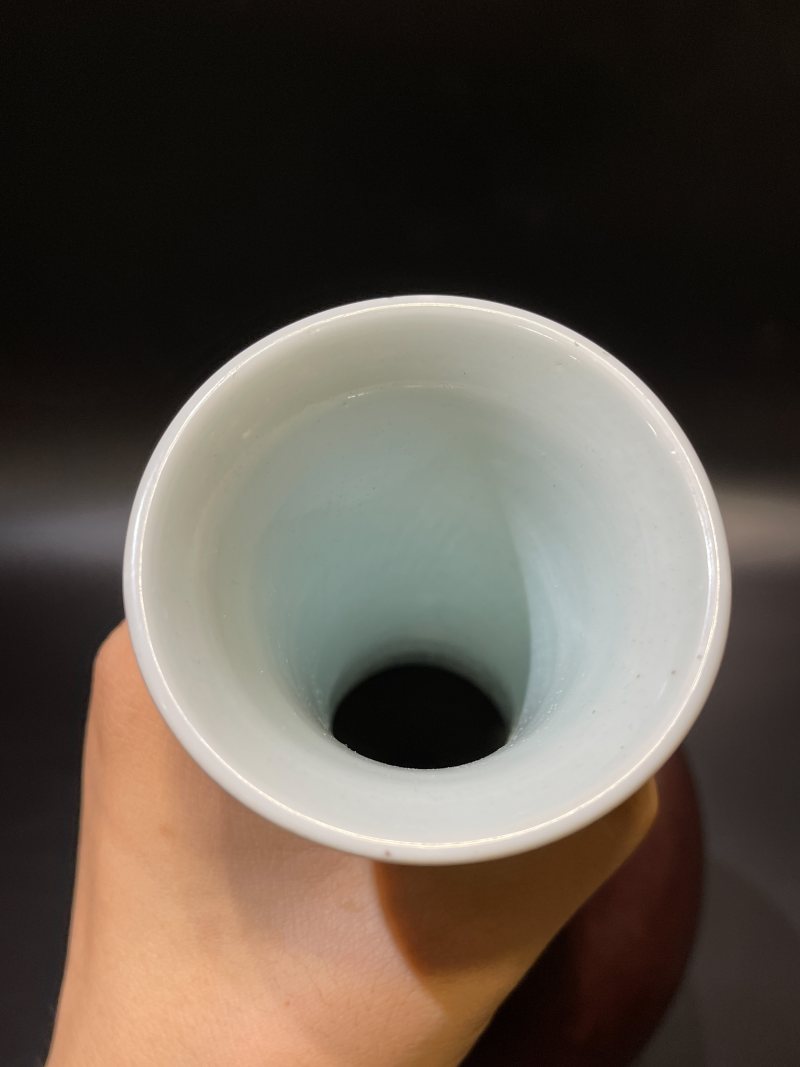 清道光 茄皮紫釉橄榄瓶 - 图11