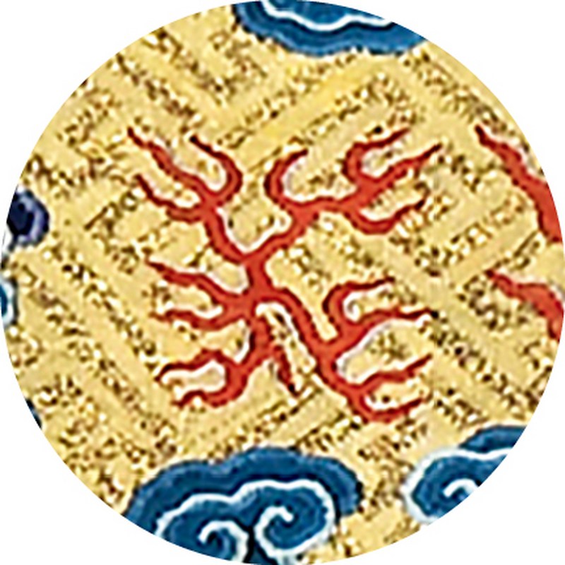 清道光 御用明黄地缂丝章纹金龙纹饰片一组四片 - 图5