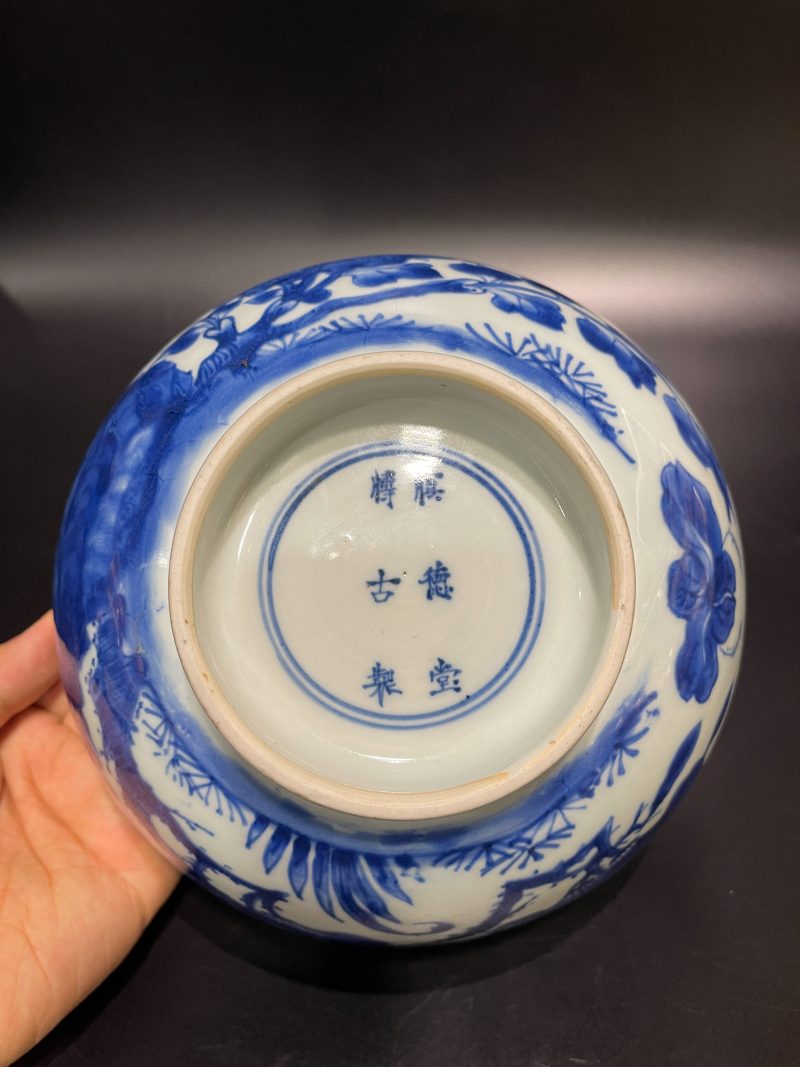 清康熙 青花锦鸡牡丹纹大碗 - 图15