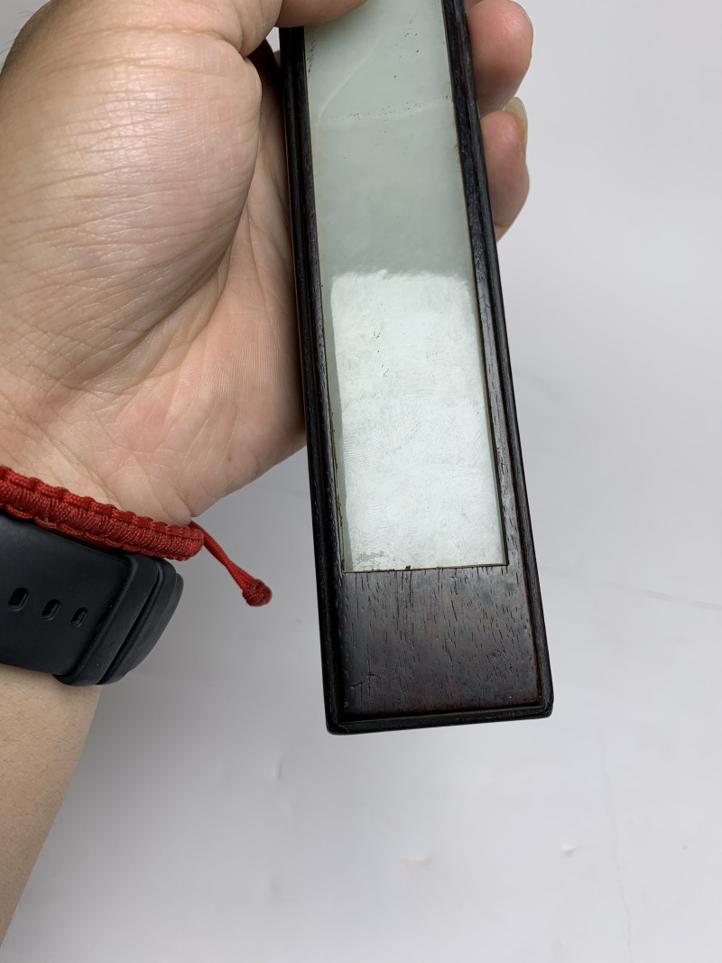 清早期 紫檀嵌玉镇尺 - 图6
