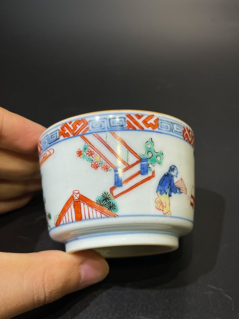 明末清初 青花五彩高士图琴炉 - 图7