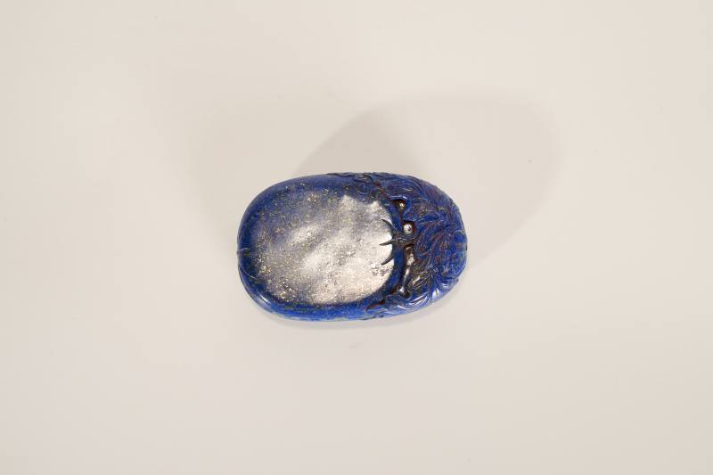 Lot975 清代 青金石瓜瓞砚 带紫檀盒 - 图3