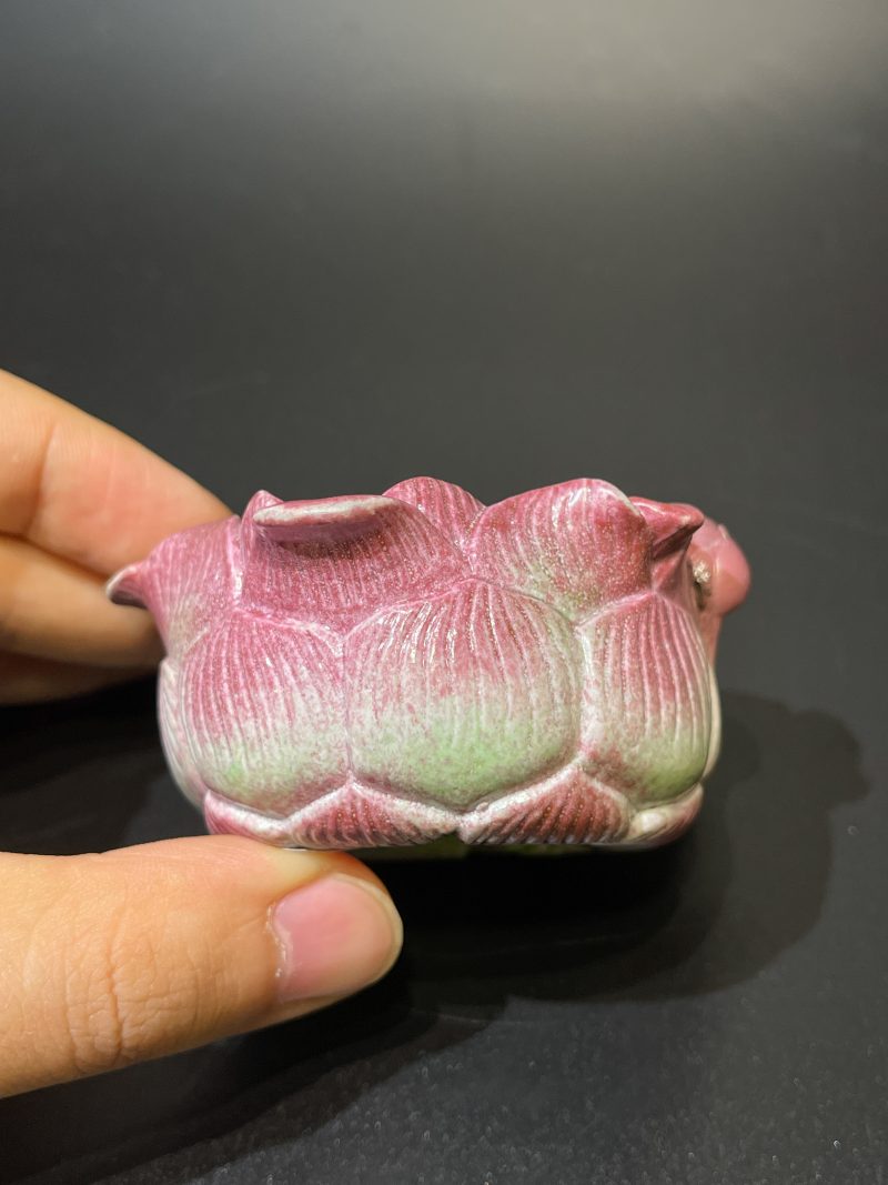 清中期 粉彩仿生荷花形水盂 - 图3