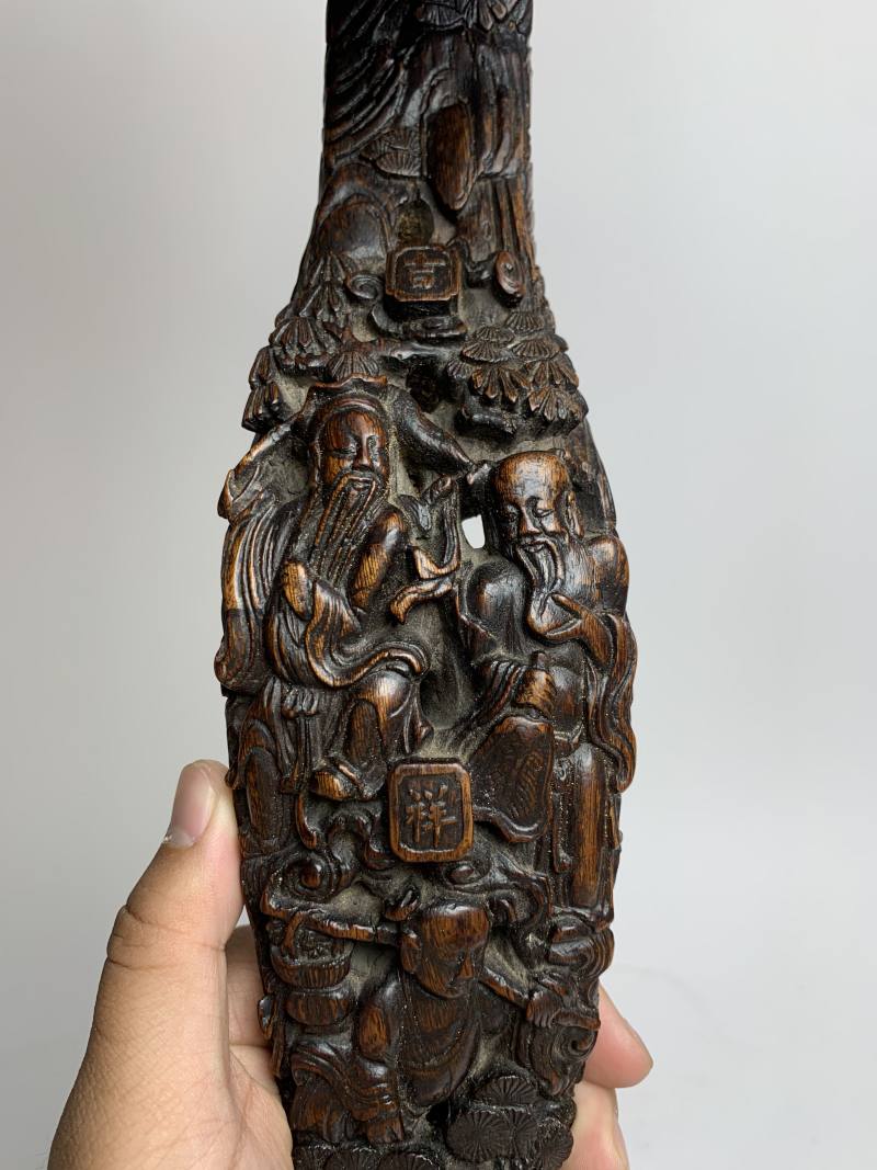 清早期 沉香群仙贺寿“吉祥如意”摆件 - 图4