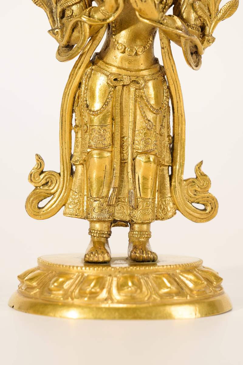Lot913 清乾隆 铜鎏金弥勒菩萨 - 图4