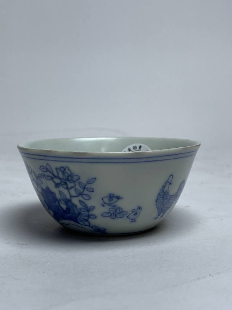明成化 青花鸡缸杯 - 图2