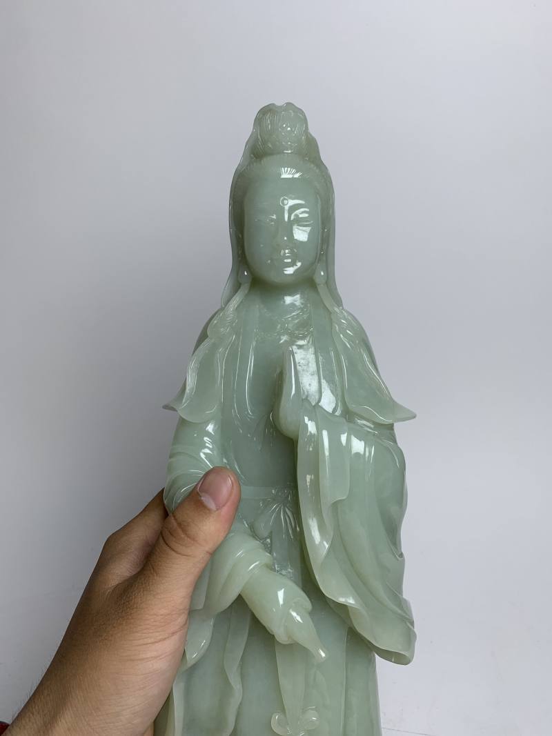 当代 白玉观音立像 - 图6