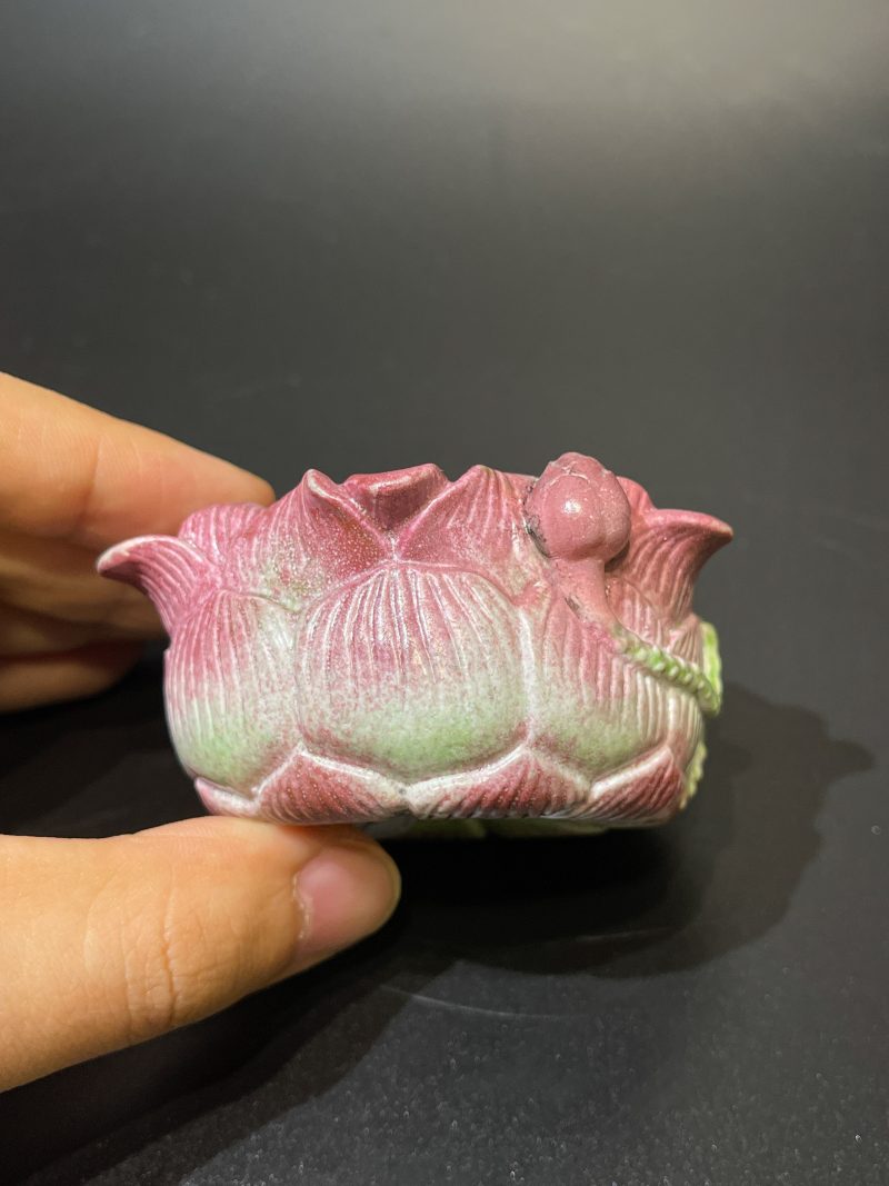 清中期 粉彩仿生荷花形水盂 - 图4