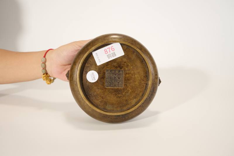 Lot876 清早期 铜狮子耳炉 - 图7