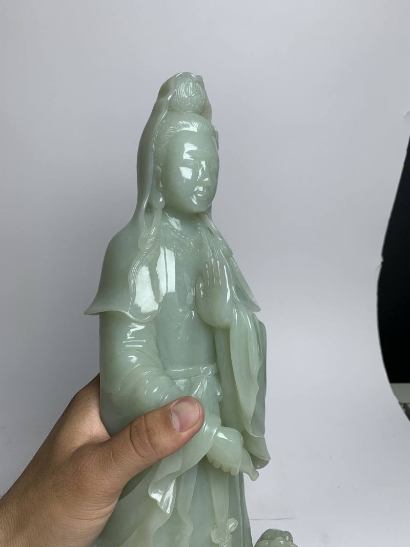 当代 白玉观音立像 - 图7