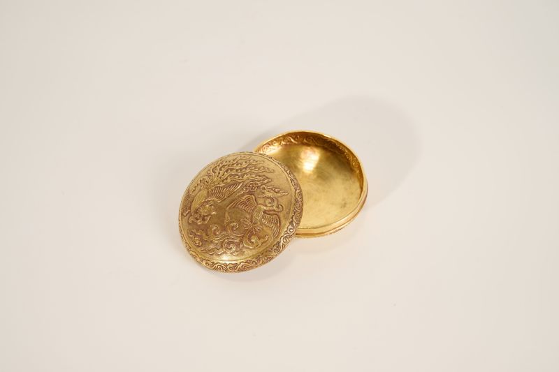 Lot936 明 金双凤纹粉盒 - 图3