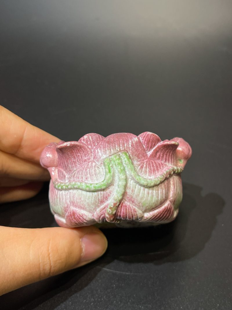 清中期 粉彩仿生荷花形水盂 - 图5