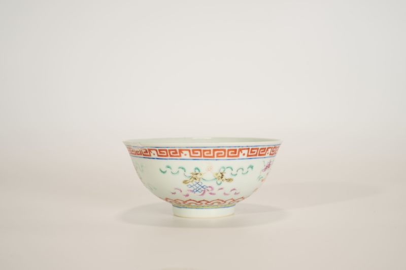 Lot850 清道光 粉彩八宝纹碗 - 图4