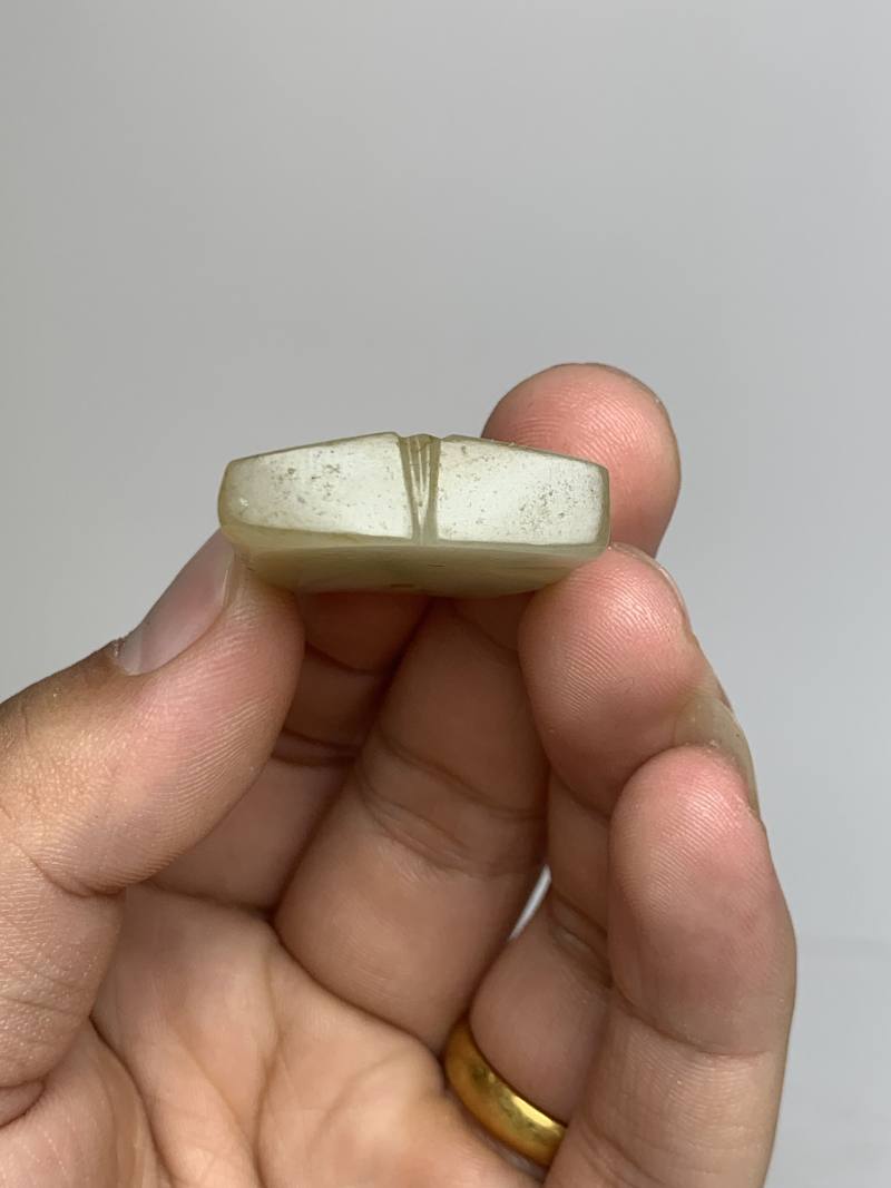 明 白玉兽面形珮 - 图8