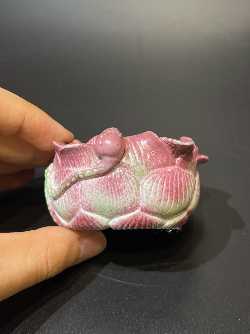 清中期 粉彩仿生荷花形水盂 - 图6