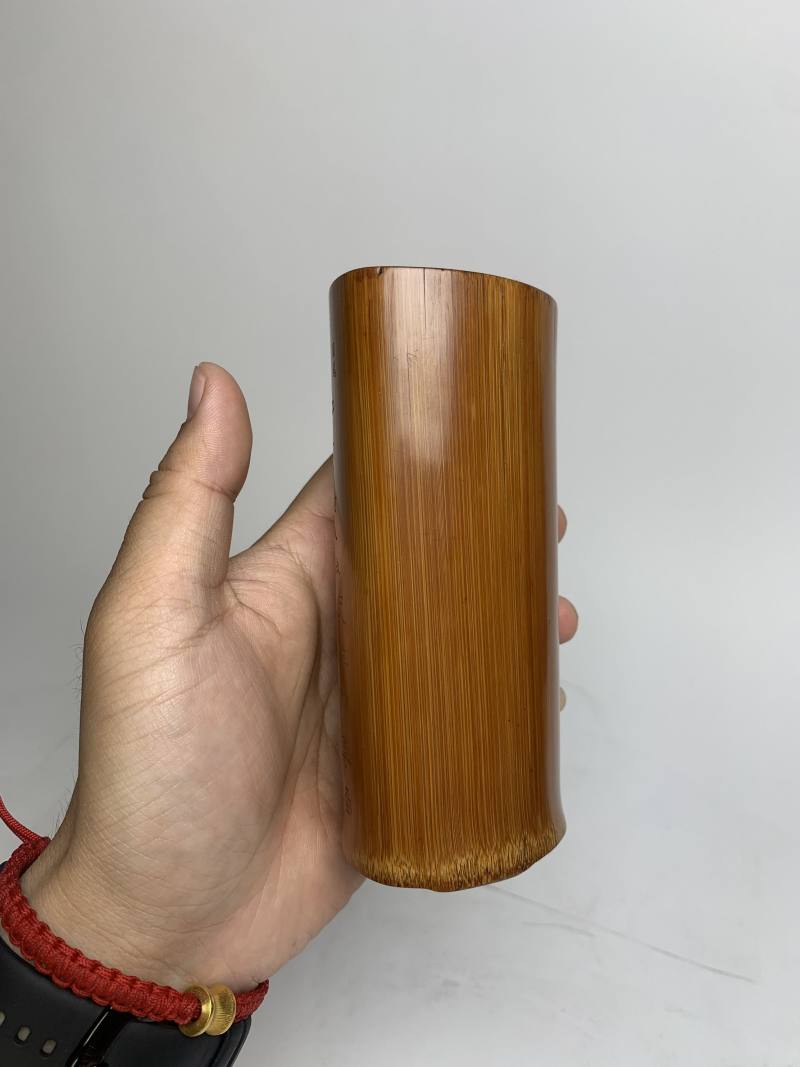 清咸丰 庄元植刻金文竹笔筒 - 图9