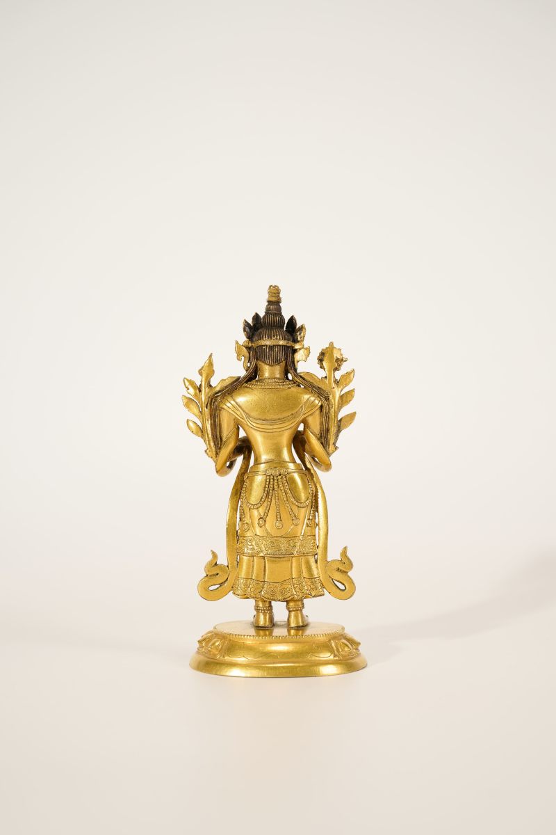 Lot913 清乾隆 铜鎏金弥勒菩萨 - 图6