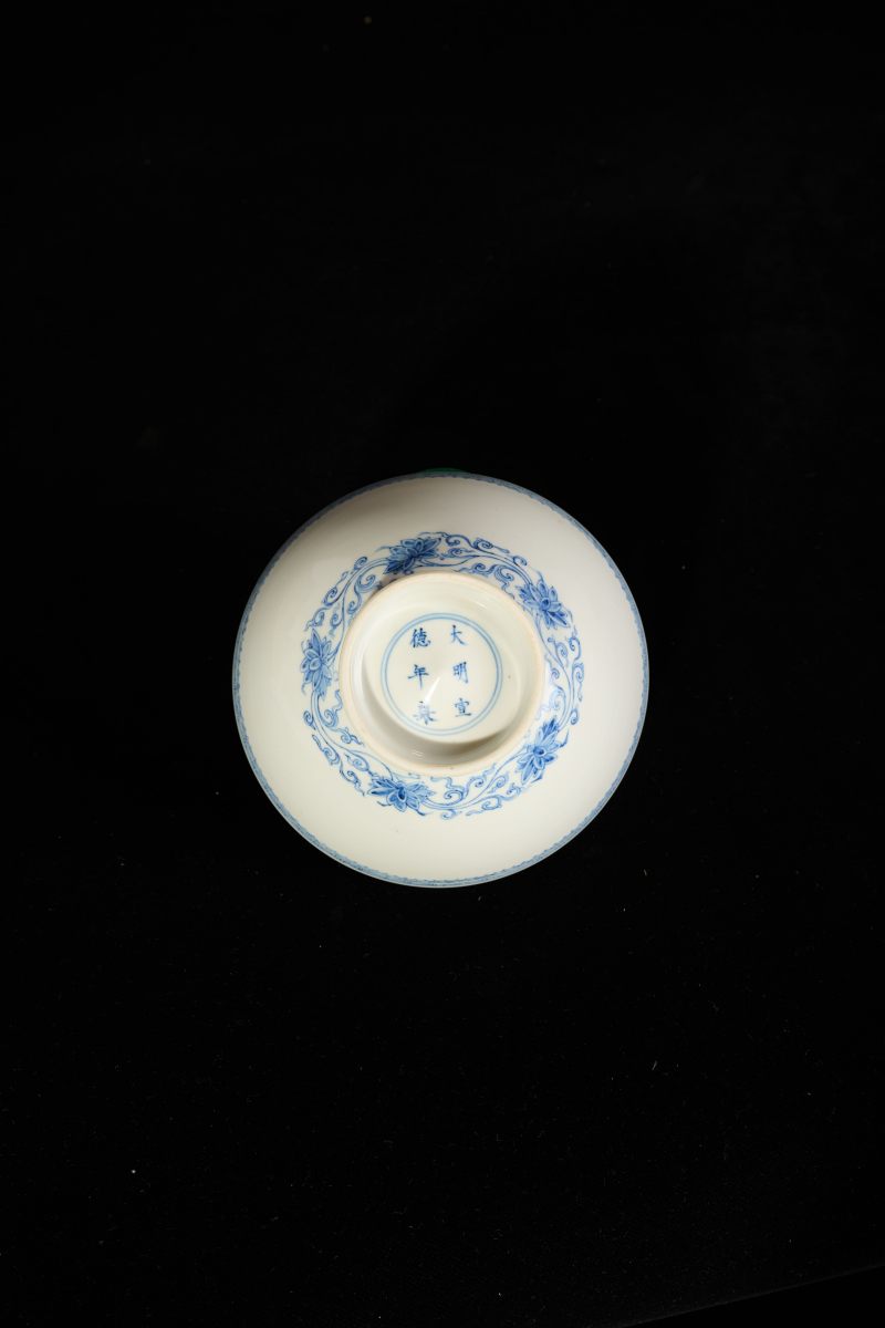 Lot838 清乾隆 青花鸡心碗 - 图8