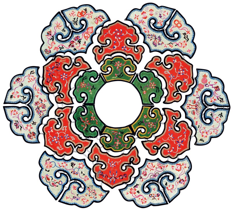 清 如意式花卉纹云肩