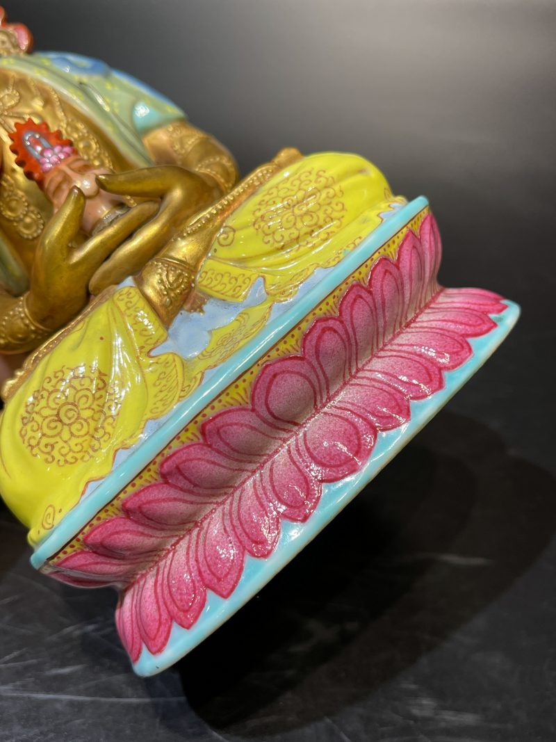 清乾隆 粉彩描金无量寿佛 - 图14