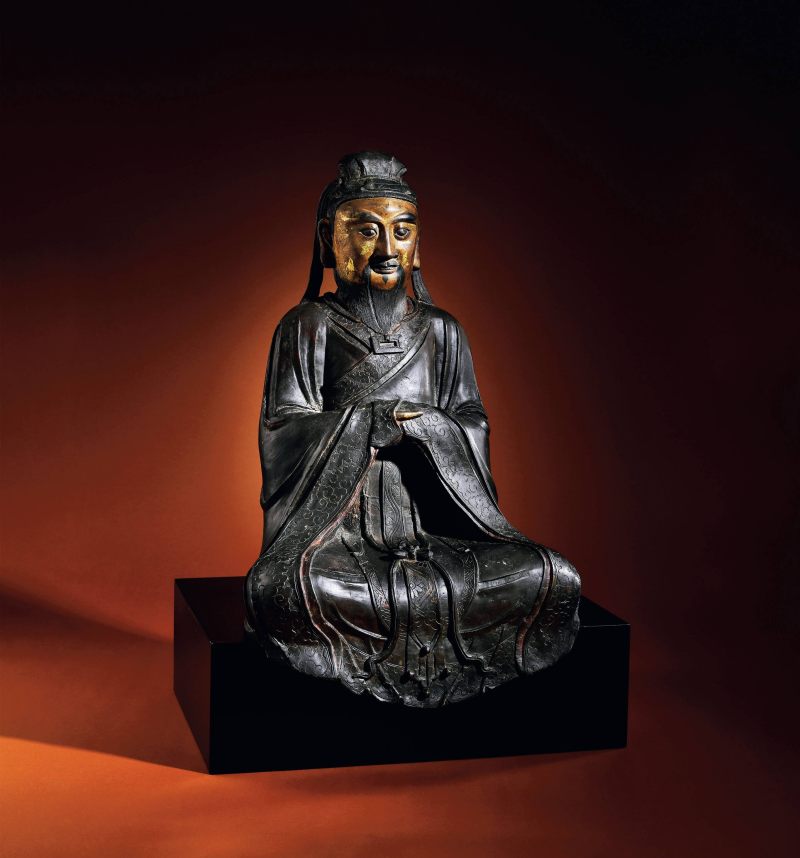 Lot920 明 铜鎏金孔子像
