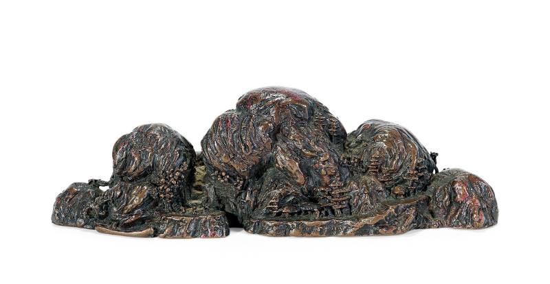 Lot894 明早期 铜亭台楼阁山子笔架