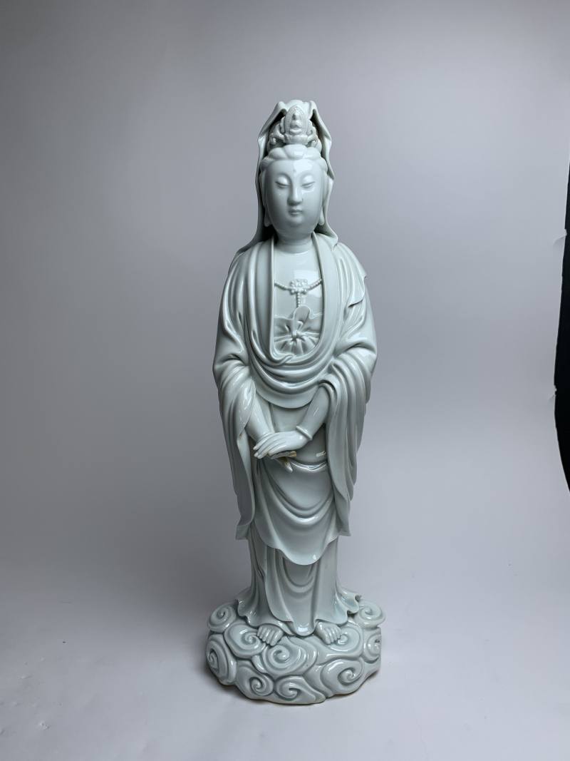 清 德化窑观音立像 - 图2