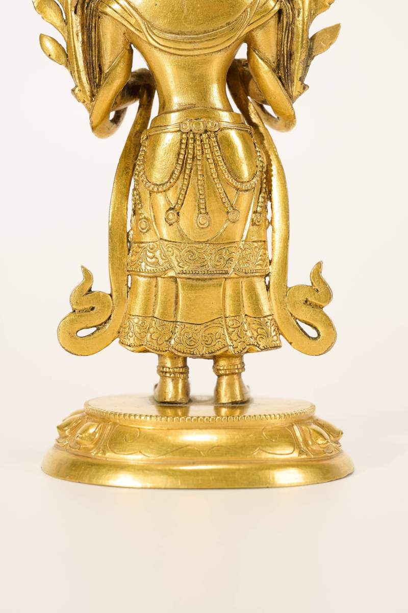 Lot913 清乾隆 铜鎏金弥勒菩萨 - 图7