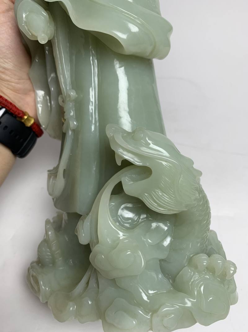 当代 白玉观音立像 - 图10