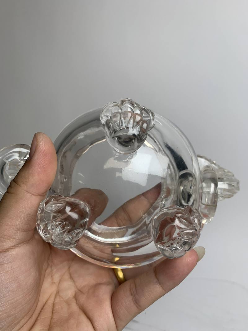 清中期 水晶龙钮活环耳三足炉 - 图13