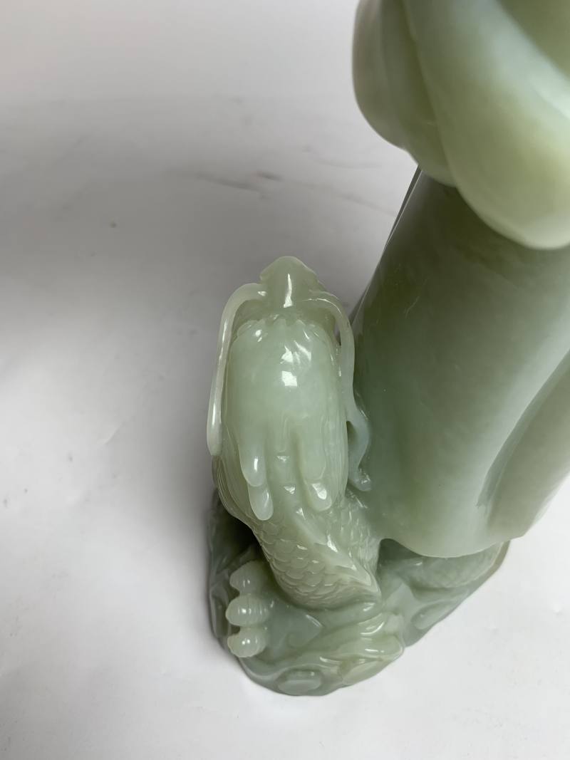 当代 白玉观音立像 - 图11